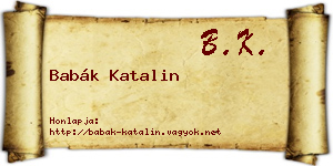 Babák Katalin névjegykártya